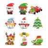 2pcs Santa Claus Figure Assembling Bricks Reindeer Puzzle Christmas Doll Ornament  New Year Gift