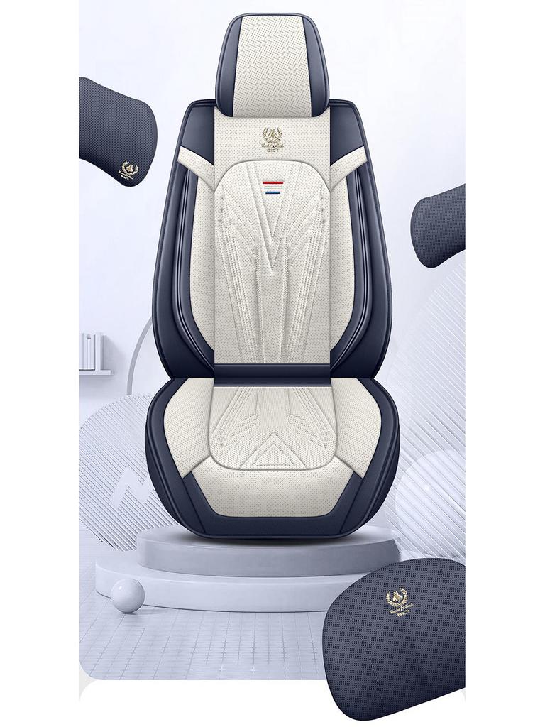 Universal Nappa Leather Car Seat Cushion - Full Coverage & Comfortable, Fits Five-Seat Cars for All Seasons