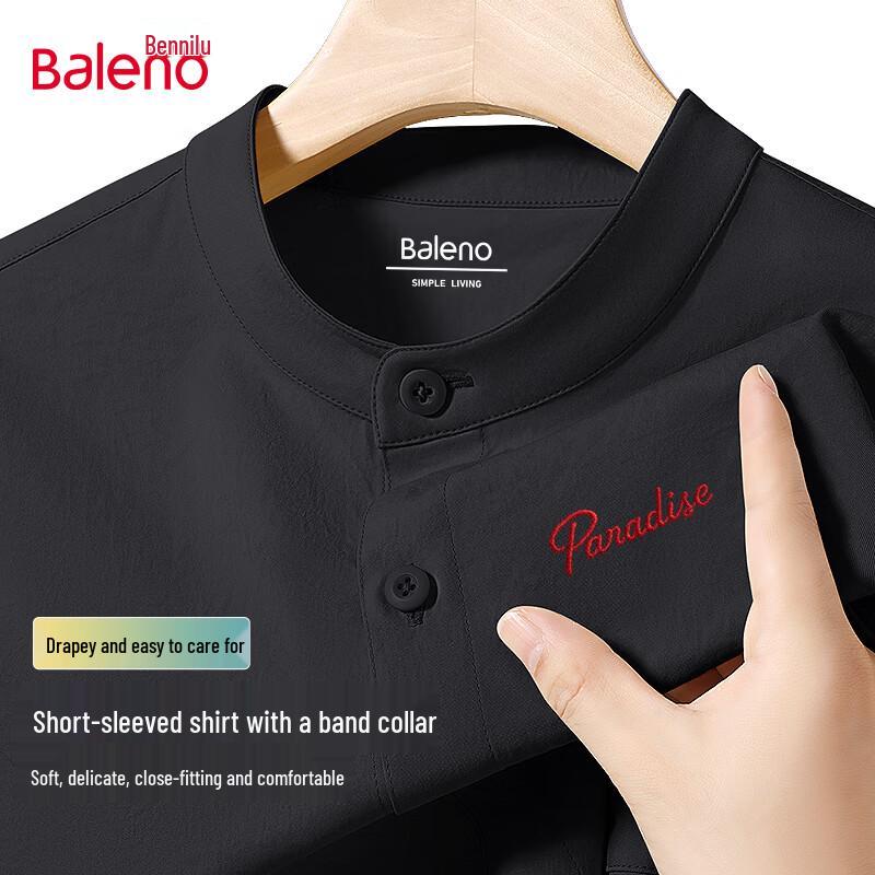 Baleno Men s American Retro Short Sleeve Henley Shirt XL