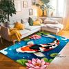 Tappeto Cartoon Lussuoso Pesce Koi Fortunato Yin Yang Carpa per Camera da Letto Soggiorno Divano Tappetino d'Ingresso Casa, Tappetino Pavimento Grande Antiscivolo per Bambini