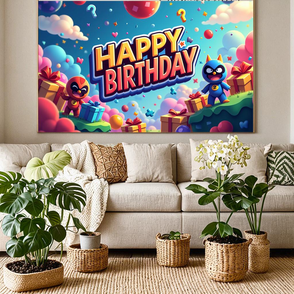 Celebration Backdrop Fun Party Decoration Birthday Banner Balloon Gift Display For Event Celebration Fun Atmosphere