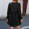 Women's Fashion Lace Lace Long Sleeve Color V-Neck Casual Dresses
