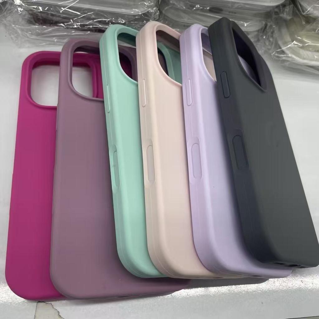 Solid Color Liquid Silicone Case Cover For iPhone 16 Pro Max 16Pro Soft Active Touch Camera Button Cases