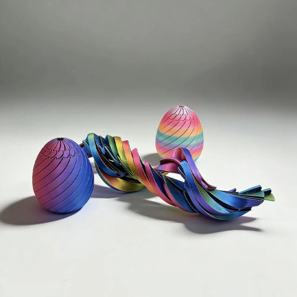 3D Printed Slippery Egg Fidget Toy-Easter Twist Egg Stress Relief Toy For Children Stress Relief Deformation Ball Birthday Gift