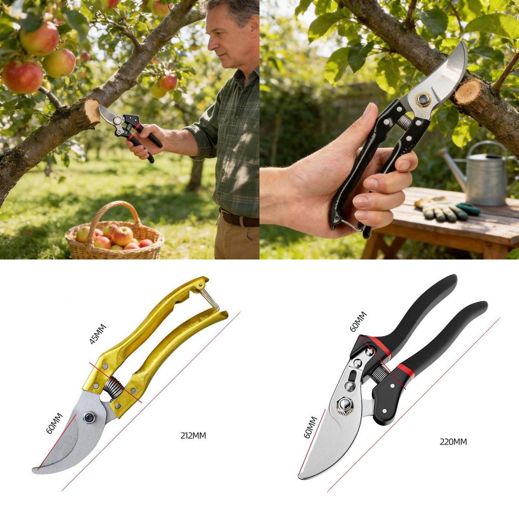 Garden Pruning Shears With Heavy Duty Blades For Fruit Tree Trimming And Garden Maintenance
