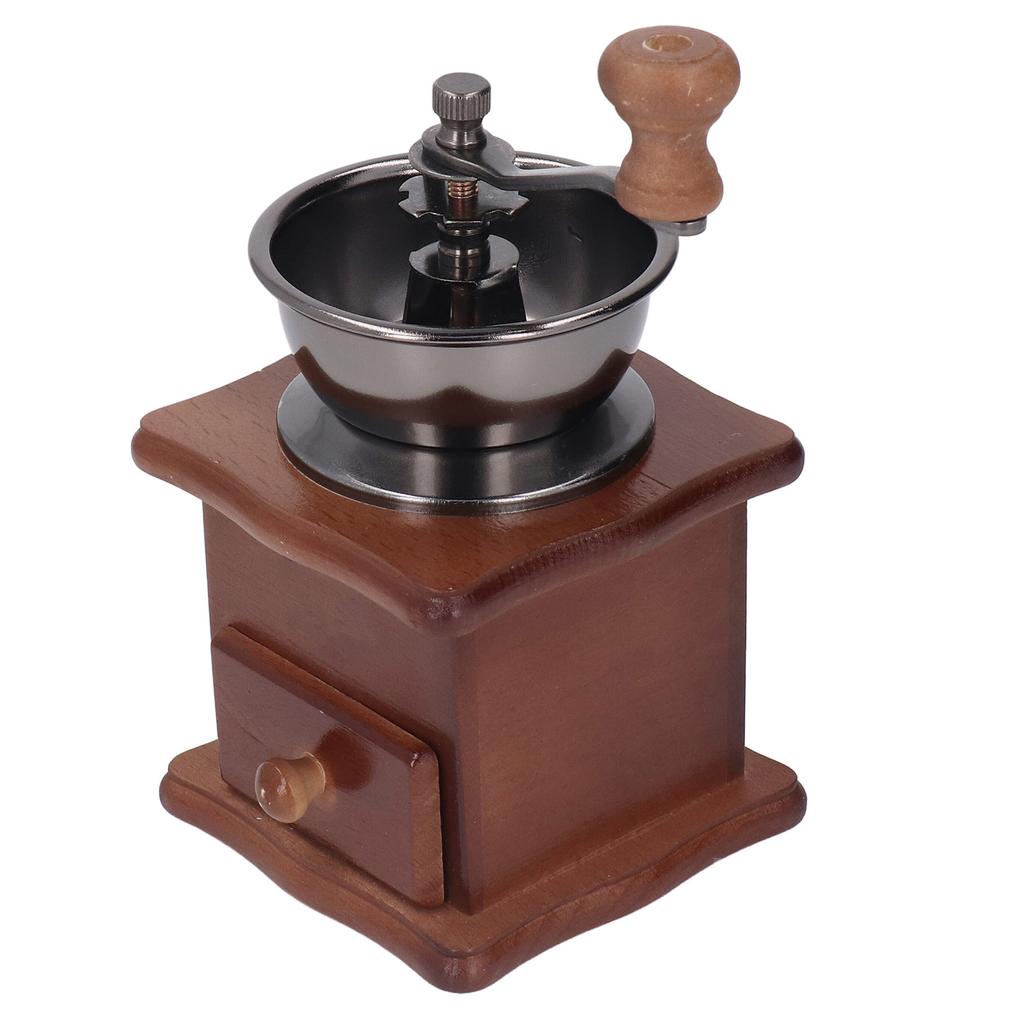 Hand Coffee Mill Grinder Retro Beech Classic Style Wood Base Rust Proof Stainless Steel Core Manual Coffee Mill
