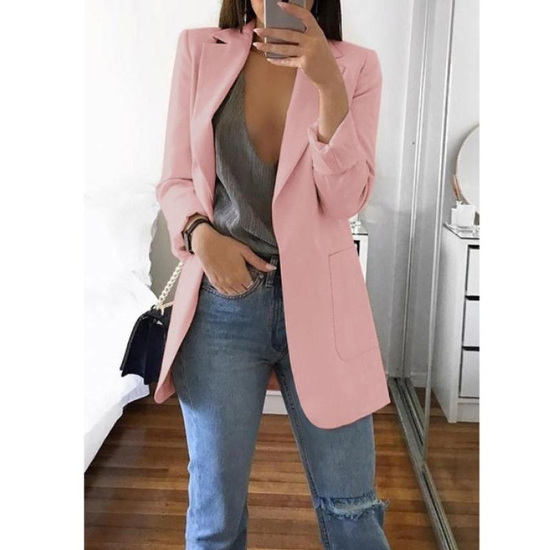 Fashion Casual Suit Polo Neck Slim Fit Cardigan Temperament Women's  Coat Spring and Autumn