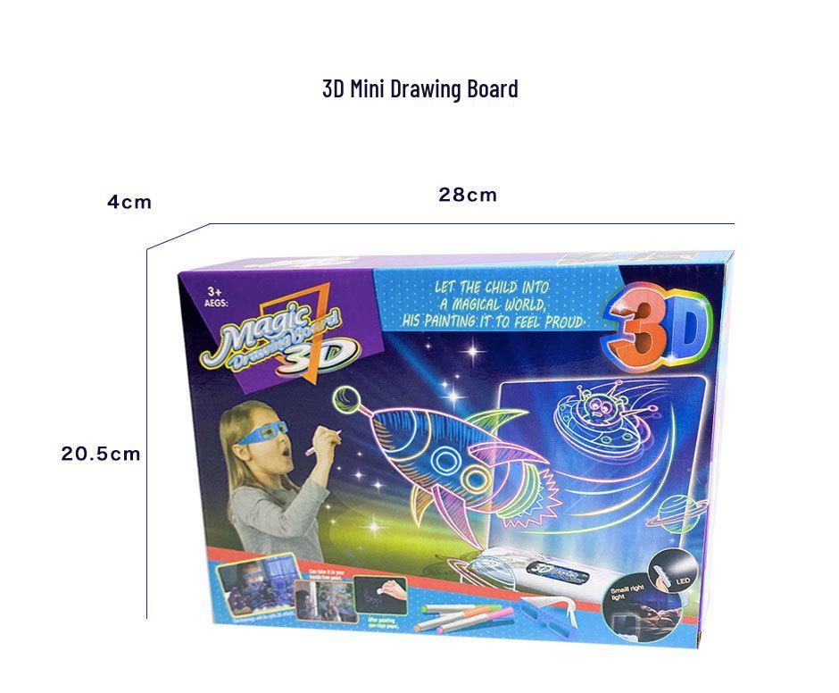 3D LED Fluorescent Children's Drawing Board – Multifunctional Early Education Luminous Toy