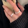 Geometric Frosted Adjustable Open Ring - Versatile Fashion for Women