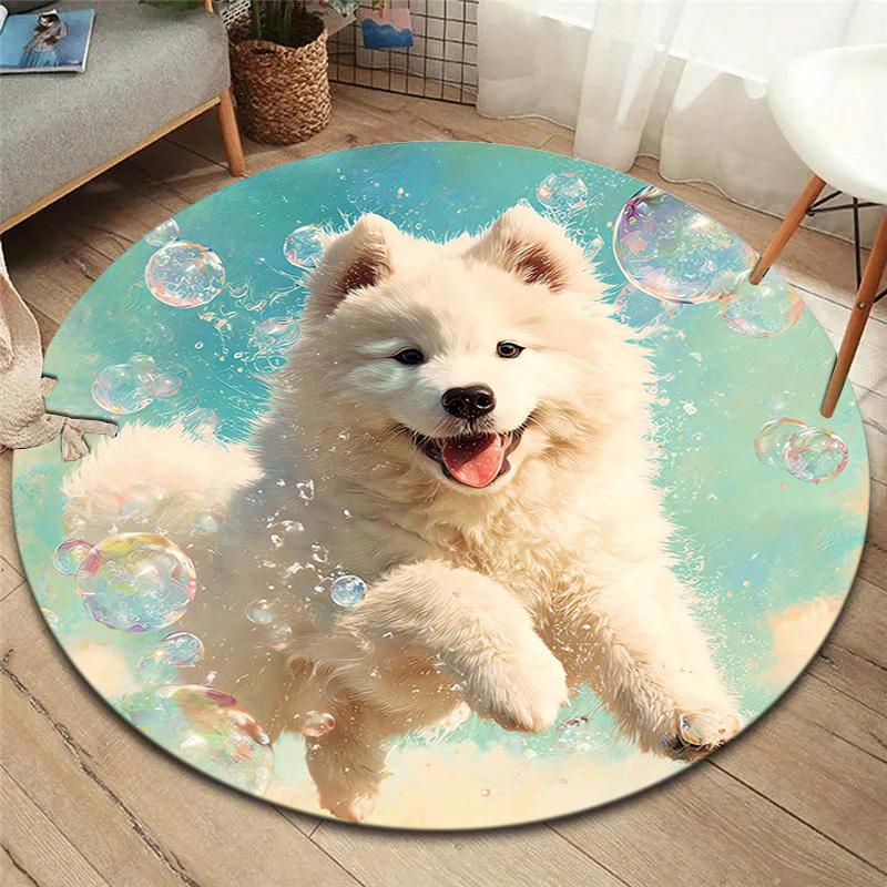 Vortex Crossing Gate Runder Bereichsteppich, Teppich für Wohnzimmer Schlafzimmer Sofa Spielzimmer Dekor, Rutschfeste Bodenmatte