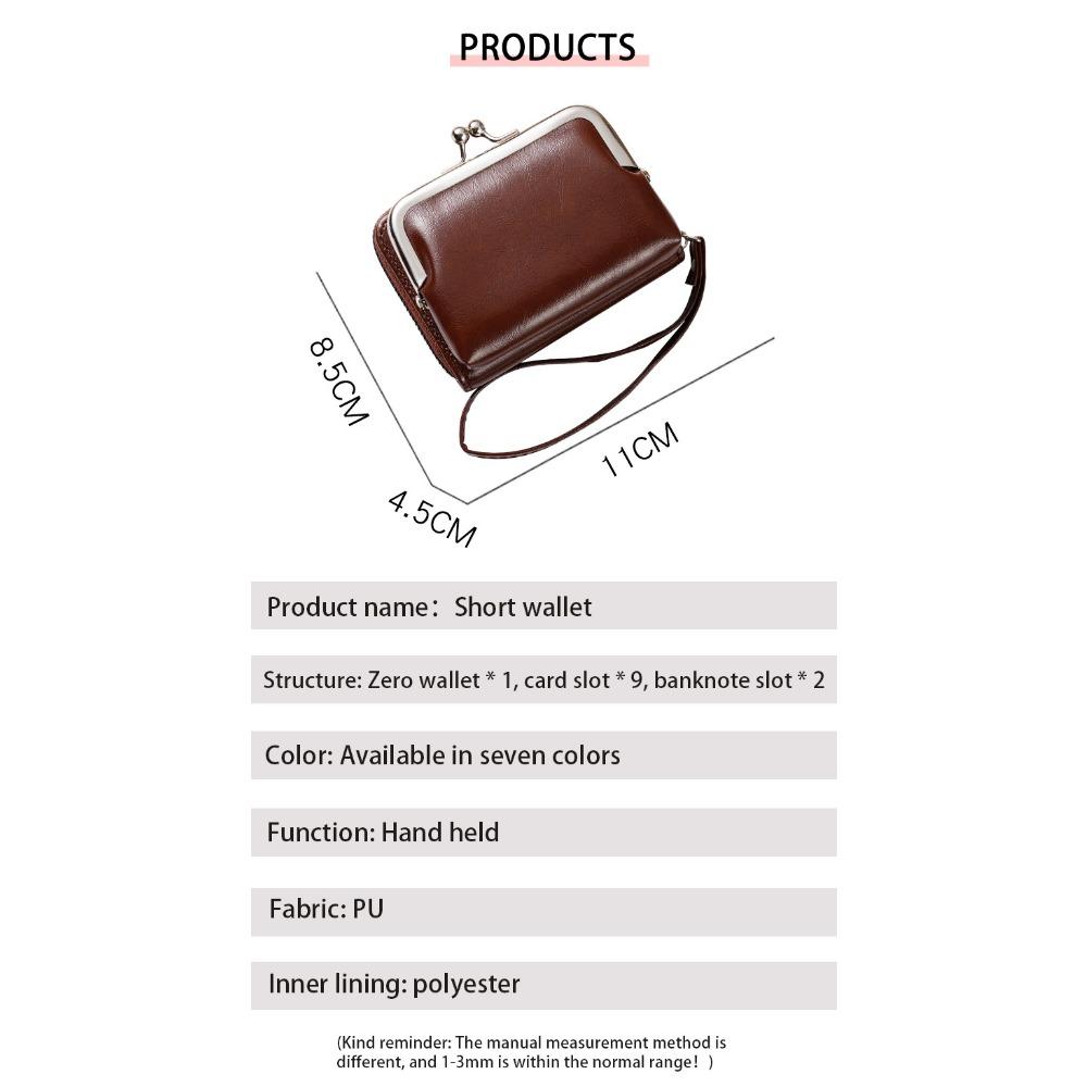 Ladies Buckle Change Bag 4 Inch Zipper Clip Bag Clutch Bag Retro Bag