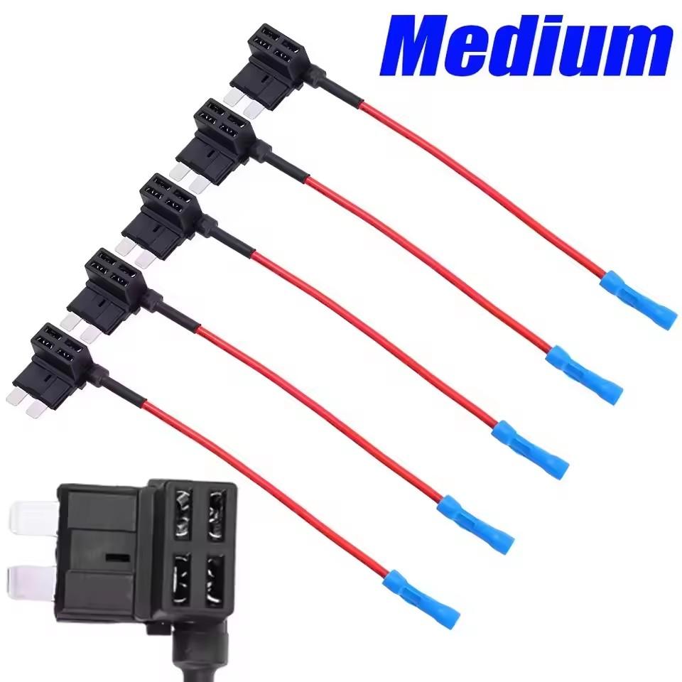 20/5pcs Car Fuse Holder Add-a-circuit MINI SMALL MEDIUM TAP Adapter Micro Mini Standard Blade Car Fuse with Holder Adapter 32V Fuse Holders1