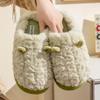 Women's and Men's 2024 Autumn Winter Thick Sole Fleece Slippers for Home
