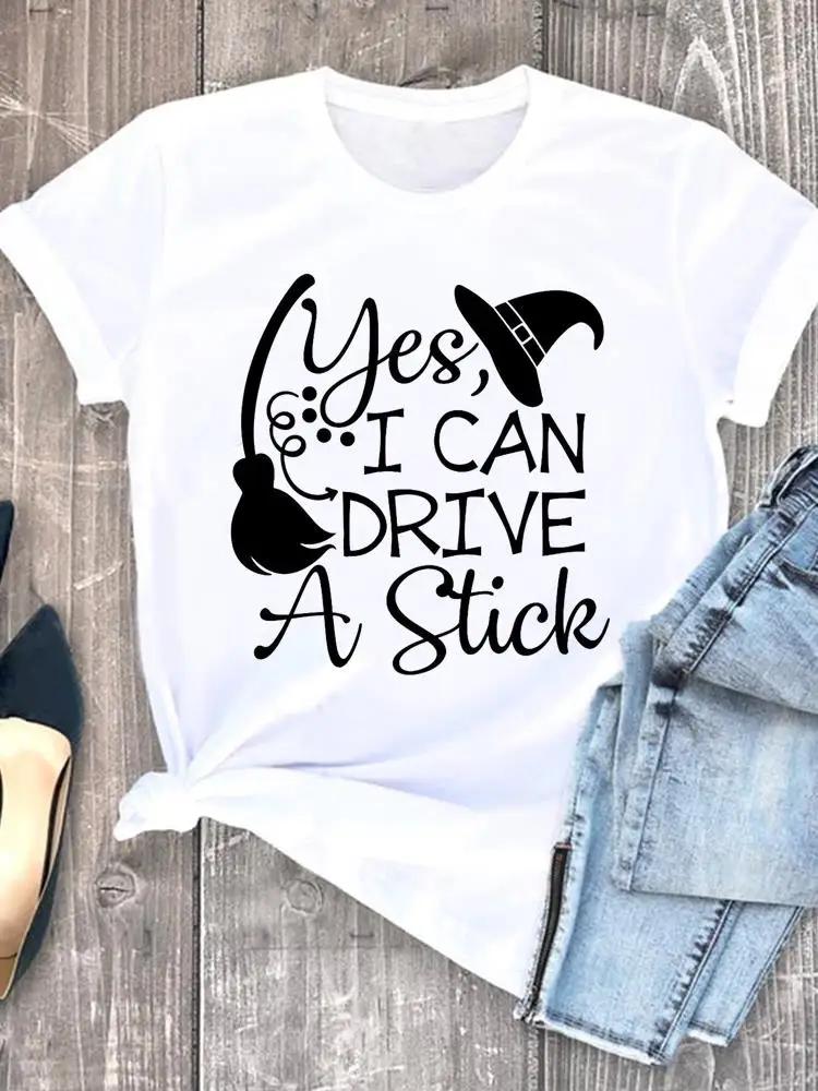 Witch Style Cute 90s Fall Autumn Style Halloween Thanksgiving Tees Ladies Clothing Clothes T Women Graphic Print Tshirts