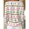 Women's half-zipper long-sleeved T-shirt Christmas style red and green pattern print casual daily commute