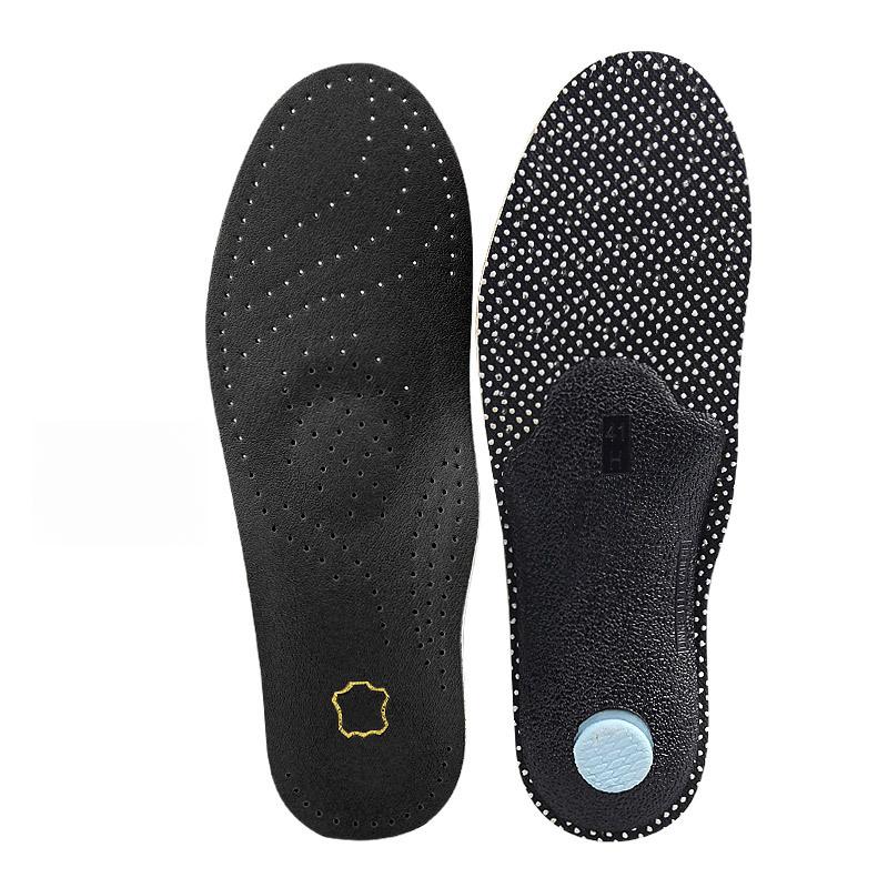

Cowhide Arch Full Pad for Men and Women Flat Foot Insole Breathable Latex Non-slip Massage Shock Absorption Cowhide Full Pad 43-44 yards чорний