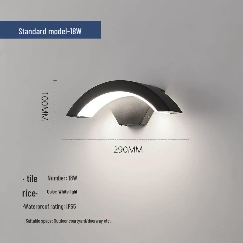 LED Waterproof Motion Sensor Wall Lamp for Outdoor/Indoor Use - Moon-Shaped Design for Courtyards, Balconies, and Doorways.