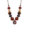 Vintage Wood Amber Special-shaped Resin Beaded Pendant Necklace Women's Leather Rope Ethnic Style Long Sweater Chain