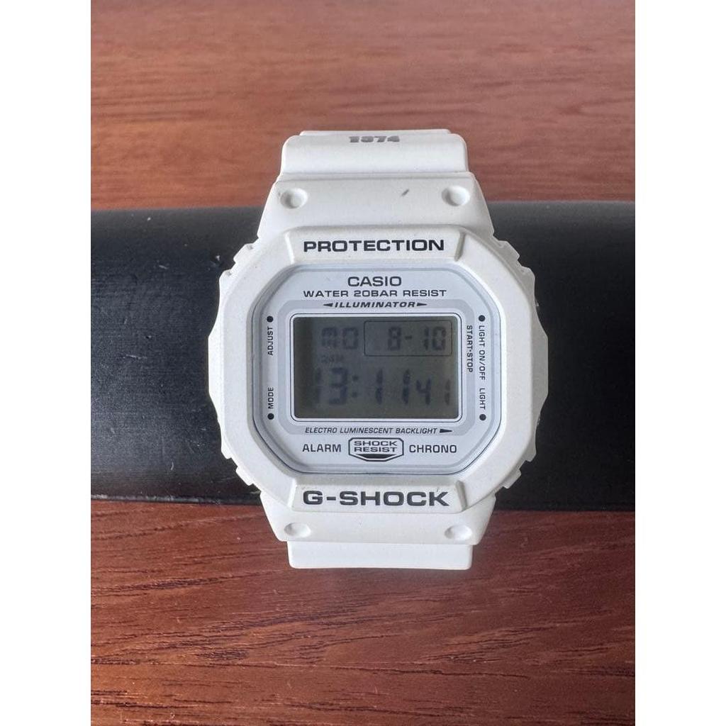 Used Rare CASIO G-SHOCK White Black Digital Watch Tokyo Hong Kong