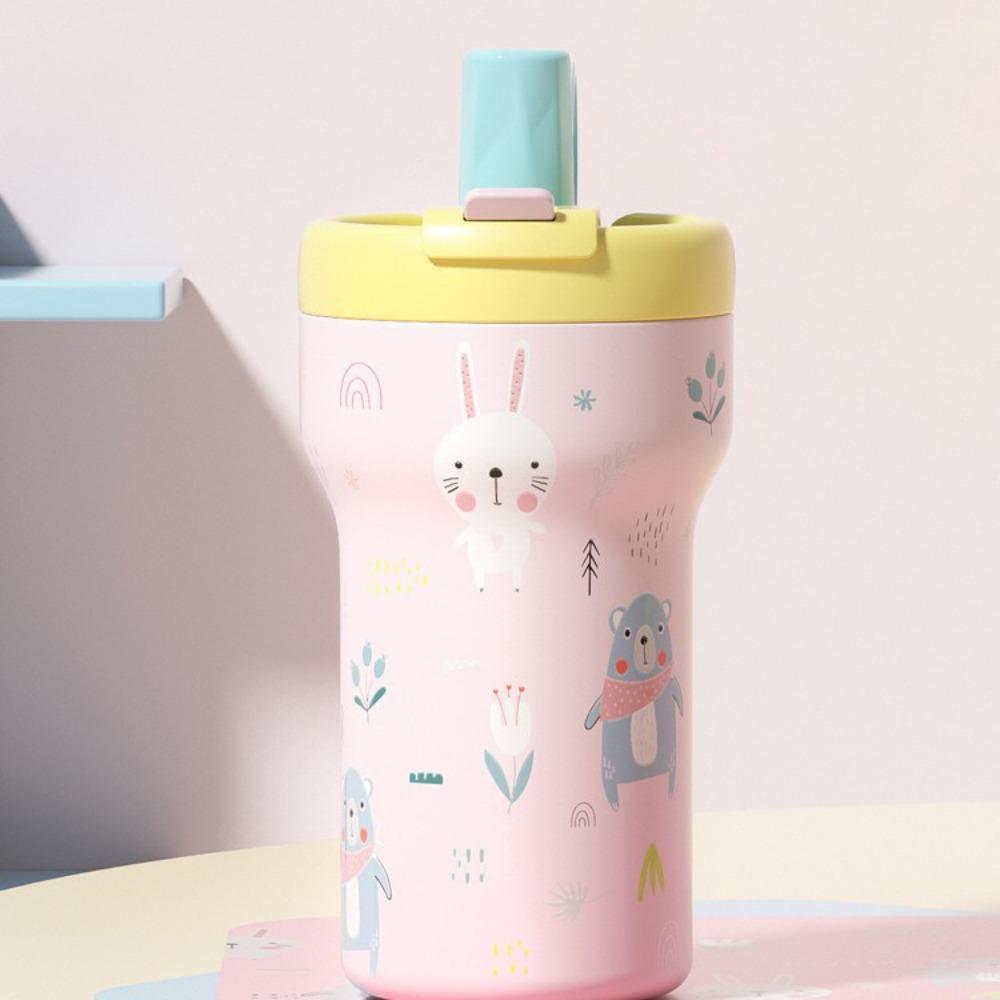 

Мультяшный Кот Кролик Кофе Вакуумная Кружка Керамическая Внутренняя Колба Изолированная Кружка для Студентов Детей pink without strap