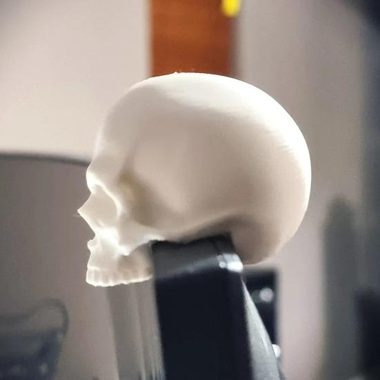 Skull Decoration Snap-On Monitor Clip 3D Printed Miniature Skull Figurine for Computer TV Screen Edge Unique Gothic Style Desktop Ornament Home Office