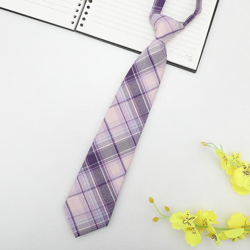 Jk Small Tie Female College Style Lazy Japanese Plaid Uniform Shirt Tie Student Ins Men'S And Women'S Short Styles Free Of Charge