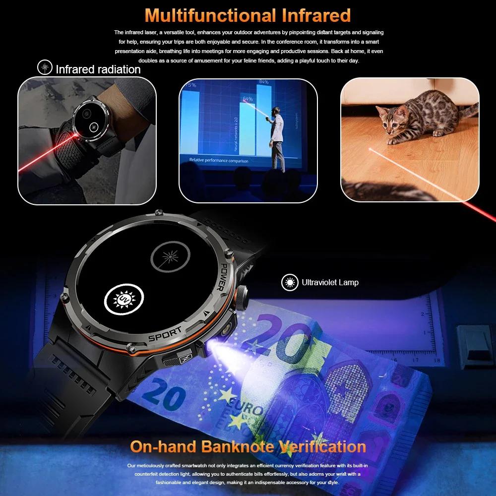 New Military GPS Smart Watches Men 3ATM Waterproof 24/7 Health 100+ Sport Modes Built-in NFC BT Call Smartwatch