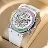 Top Brand Fashion New Men's Watch Rainbow Diamond Automatic Mechanical Watch Men's Waterproof Tape Wrist Watch