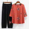 Stylish Summer Seven-Sleeve Top Set for Middle-Aged and Older Women