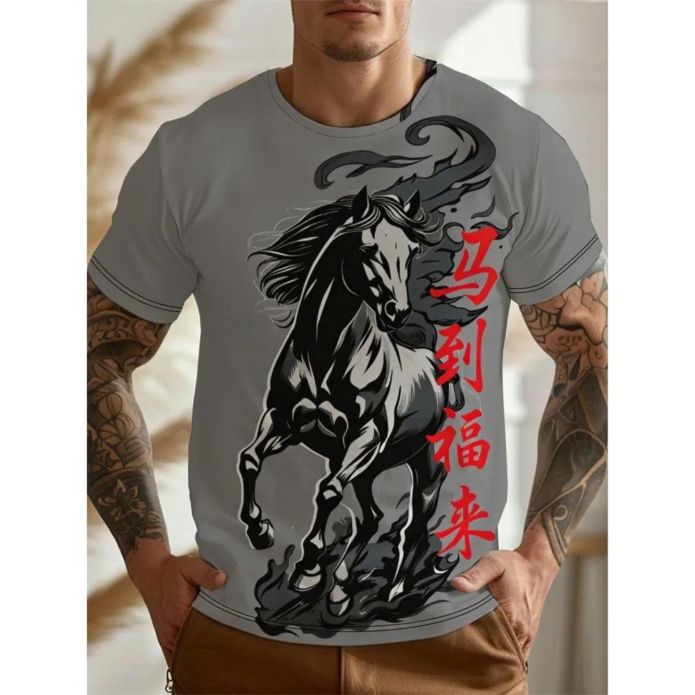 Summer Mans Animal Cat T-shirt Creative 3D Printed Short Sleeved T-shirt Fashionable Comfortable Soft Breathable Large Loose T-shirt