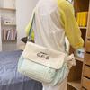 Kitten Plaid Shoulder Bag Junior High School Student Lightweight Travel Crossbody Bag