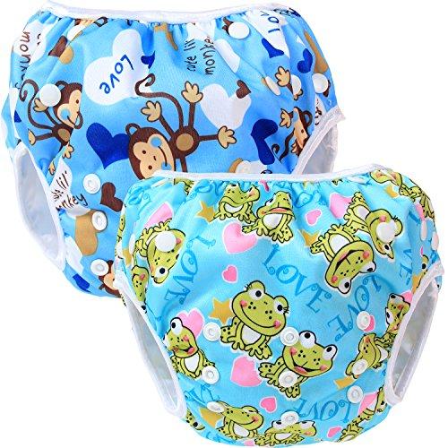 

Teamoy Swim Pants, 2-Piece Set for Babies Ages 0-3, Adjustable Buttons, Waterproof Outer Layer, Polyester Mesh Inner Layer, and Diaper Cover, Perfect