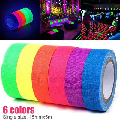 1/6Pcs Party Floors Stages Noctilucent Tapes Fluorescent Tapes UV Reflective Tapes Self-Adhesive
