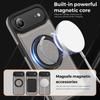For iPhone Air Case with Ring Kickstand Compatible with MagSafe PU Leather Back Cover