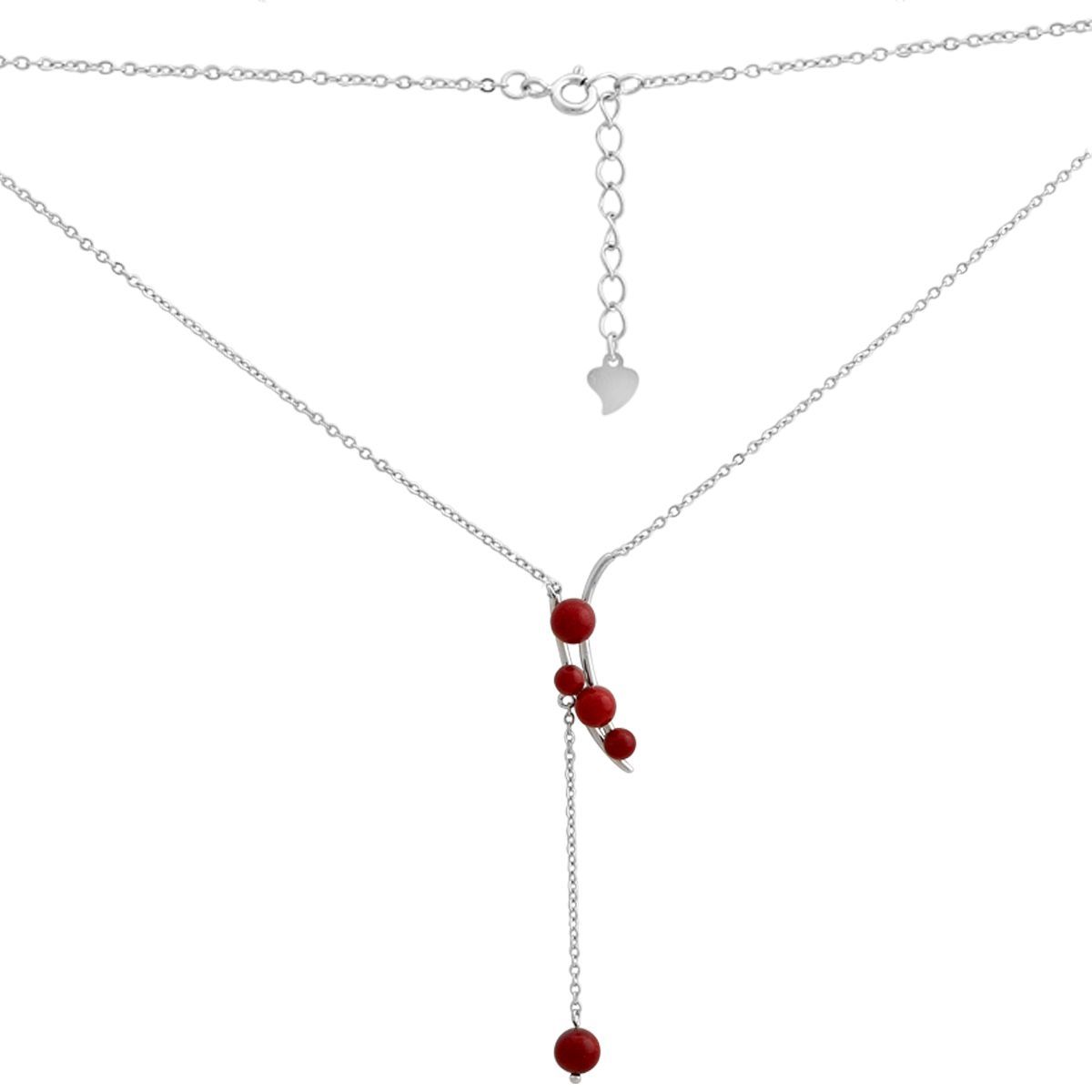 

Silver necklace with coral, weight of the item 4.03 g (2147152) 40-45cm червоний