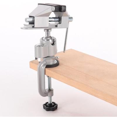 Bench Clamp Vise Table Multifunctional Easy To Install Practical Degree Rotating Aluminum Alloy