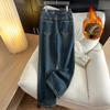 Plus Size Women's High Waist Slimming Casual Loose Velvet Thick Jeans 200-300 Jin.