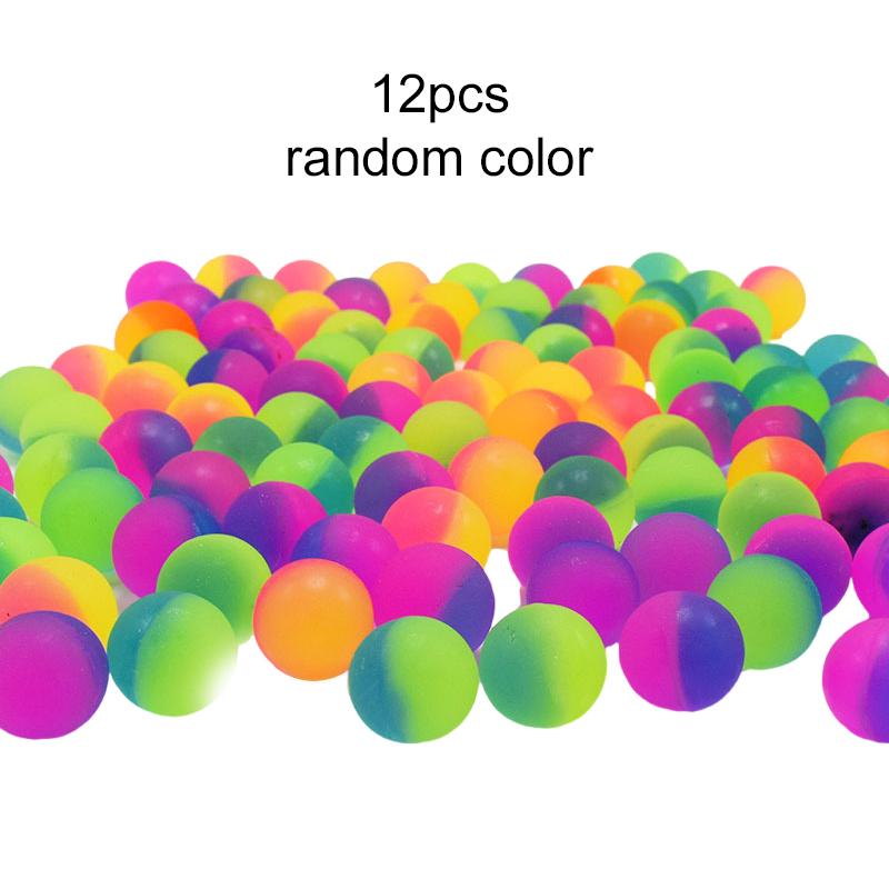 12PCS Bouncing Balls 25mm Rubber Mixed Style Children Elastic Jump Ball Float Ball Indoor Outdoor Toy Kids Birthday Gift TMZ