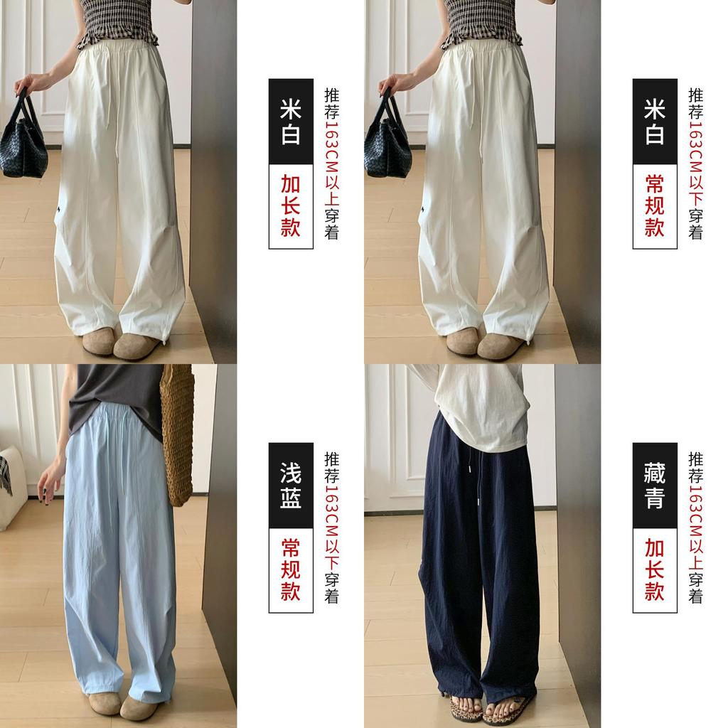 Casual High Waist Embroidered Wide Leg Pants For Women Summer Lightweight Linen Style