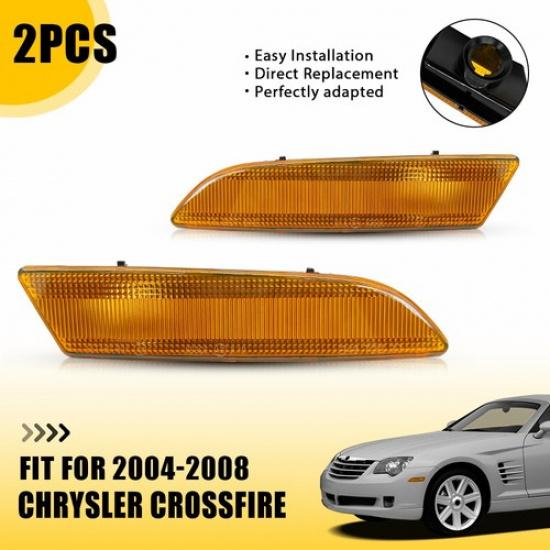 Amber/Smoked Front Side For Marker Light Housing 2004-2008 Crossfire Chrysler Amber Lens