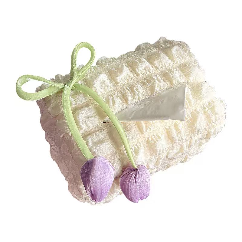 Car Tulip Puff Tissue Box Car Creative Paper Box Tissue Hanging Bag Armrest Box Car Interior Decoration