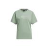 T Shirts Women's Dusty Green Crew Neck Moderate Straight Fit IS7402