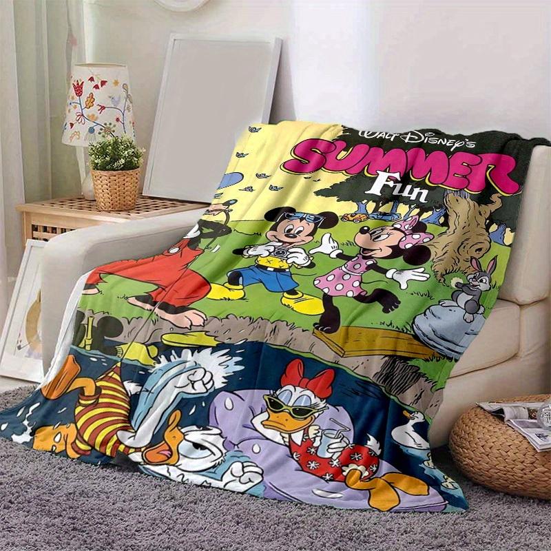 

1pc Walt Disney s Summer Fun Mickey Mouse, Minnie Mouse, Goofy, Pluto, Daisy Duck, Donald Duck Home Decor Blanket Couch, Bed, Travel 80cmx120cm