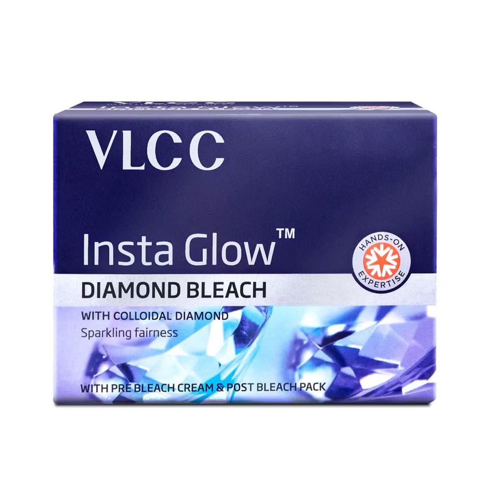 

VLCC Insta Glow Diamond Bleach 60g With Diamond Powder Skin Brightening Cream For Radiant Skin