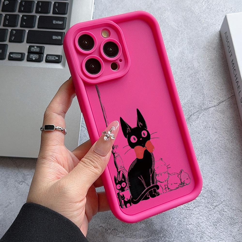 Anime Mädchen Katze Kiki Handyhülle für Apple iPhone 17 Air 16 16e 15 14 Plus 13 12 11 iPhone17 Pro Max X Xs XR 8 Weiche Hülle