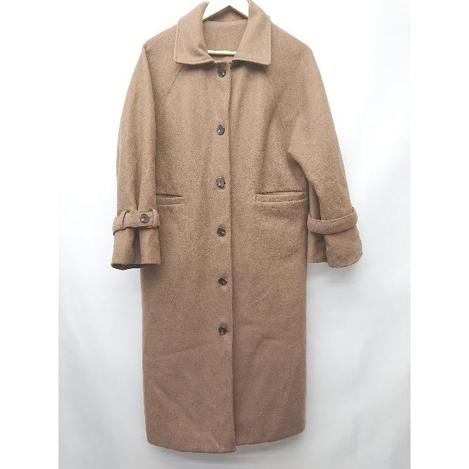 DHOLIC Long Sleeve Long Stainless Steel Collar Coat Brown Women s P [Used]