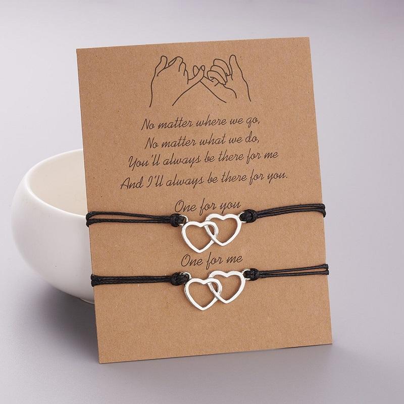 New Handcuff Charm Bracelet For Friendship Couples 2pcs/set Volcanic Stone Bracelets Bead Bangles Women Man Lucky