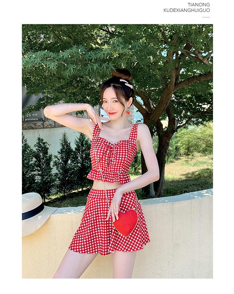 Women's Summer Skirted Split Swimsuit: Tummy Control, Slimming, Push-Up, Sexy, Student Style