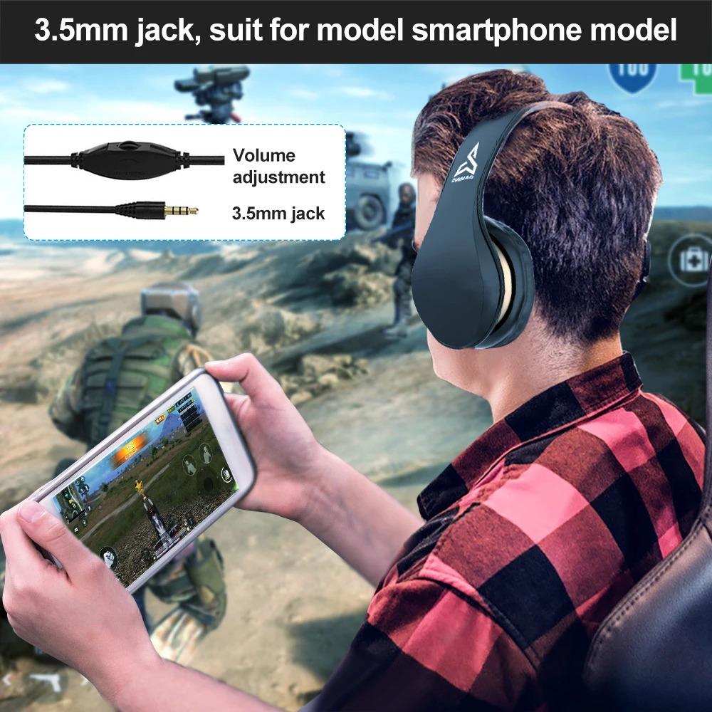 Casque Gaming V6 Stéréo avec Microphone pour Nintendo Switch Casque Gaming Filaire 3,5 mm pour Ps4 PC