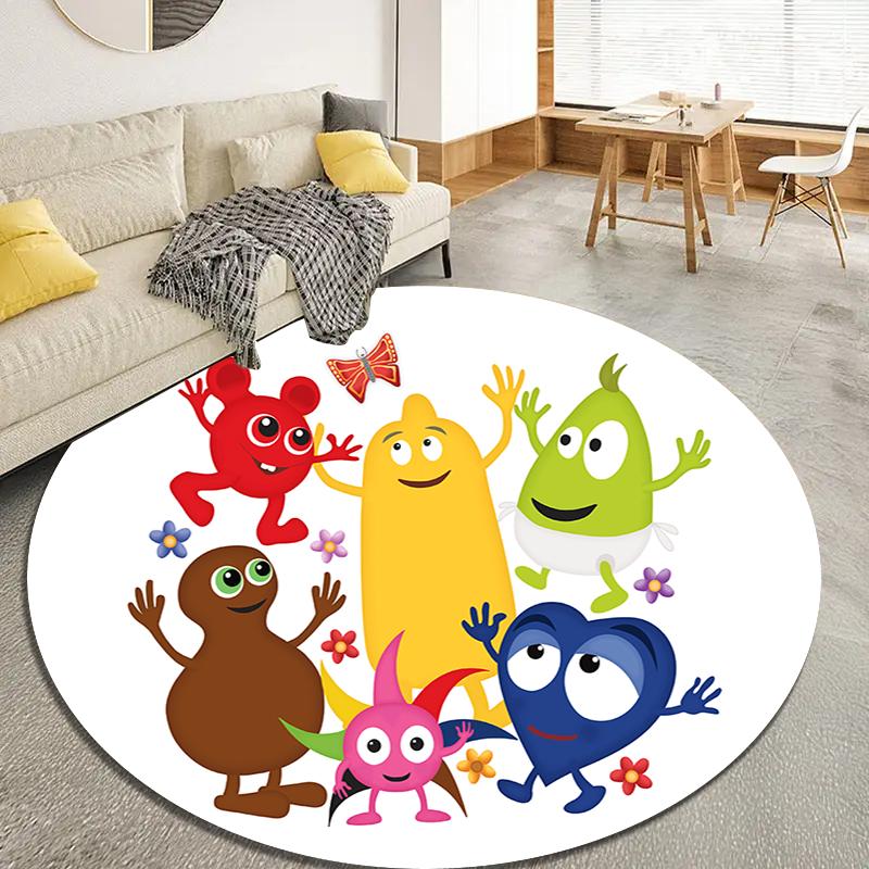 Babblarna Round Area Rug,Carpet Rug for Living Room Bedroom Sofa Playroom Decor,Non-slip Floor Mat28